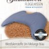 Flügelkissen Uni Melange blau mit Westfalenstoffe Bezug Bio Hirsespelzkissen