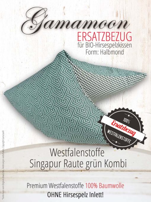 Gamamoon Ersatzbezug Westfalenstoffe Singapur Raute grün