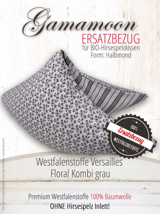 Gamamoon Ersatzbezug Westfalenstoffe Versailles Floral Kombi grau