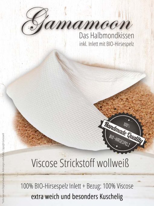 Gamamoon Hirsespelzkissen Viscose wollweiss