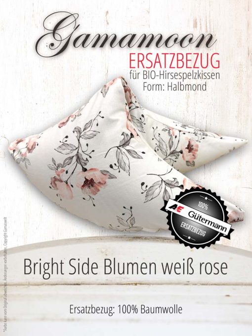 Ersatzbezug Gamamoon Bright Side Blumen weiß rose