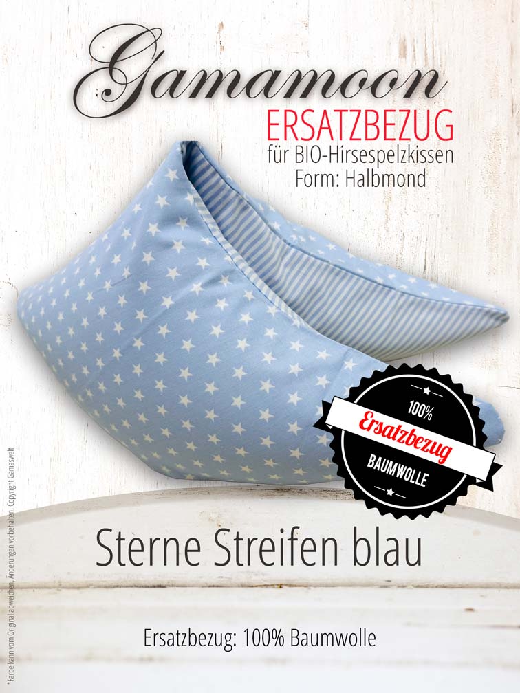 Ersatzbezug Gamamoon Halbmond Sterne Streifen blau