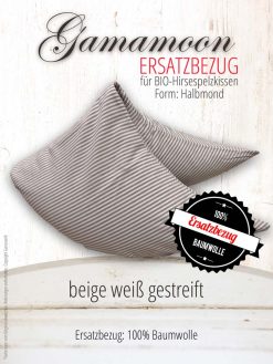 Ersatzbezug Gamamoon Halbmond beige weiss gestreift