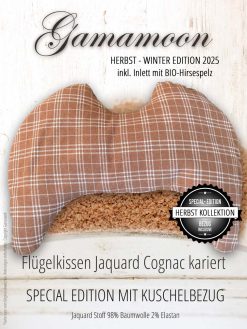Flügelkissen Special Edition Herbst Winter 2025, Gamamoon Cognac Kariert