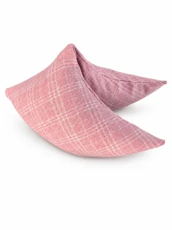 Gamamoon JAQUARD rosa Kariert – Halbmondkissen mit Bio-Hirsespelz