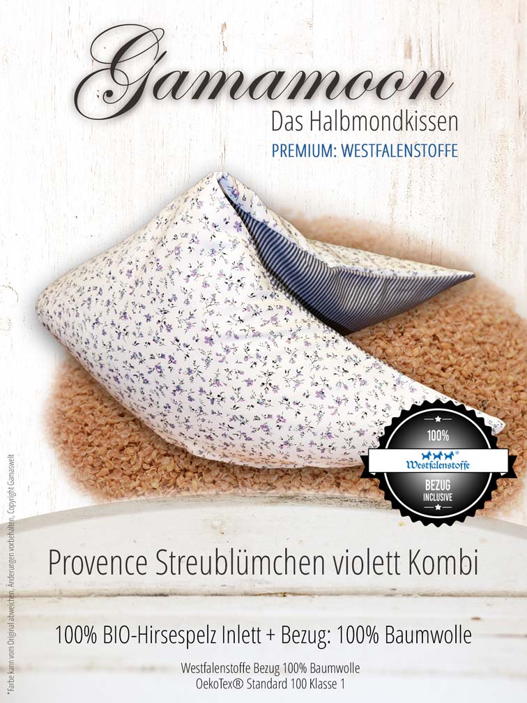 Gamamoon Hirsekissen Provence Streublümchen violett, Hirse Kissen