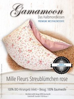 Gamamoon Hirsekissen Mille Fleurs Streublümchen rose, Hirse Kissen