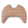 Flügelkissen JAQUARD Cognac Kariert — Bio-Hirsespelzkissen, Herbst-Winter-Kollektion