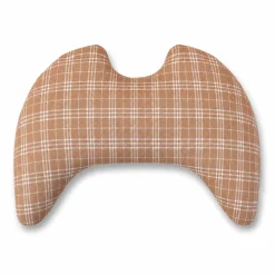 Flügelkissen JAQUARD Cognac Kariert — Bio-Hirsespelzkissen, Herbst-Winter-Kollektion