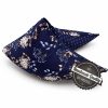Gamamoon Marineblau Blumen, Bio Hirsespelzkissen mit Bezug aus Baumwolle