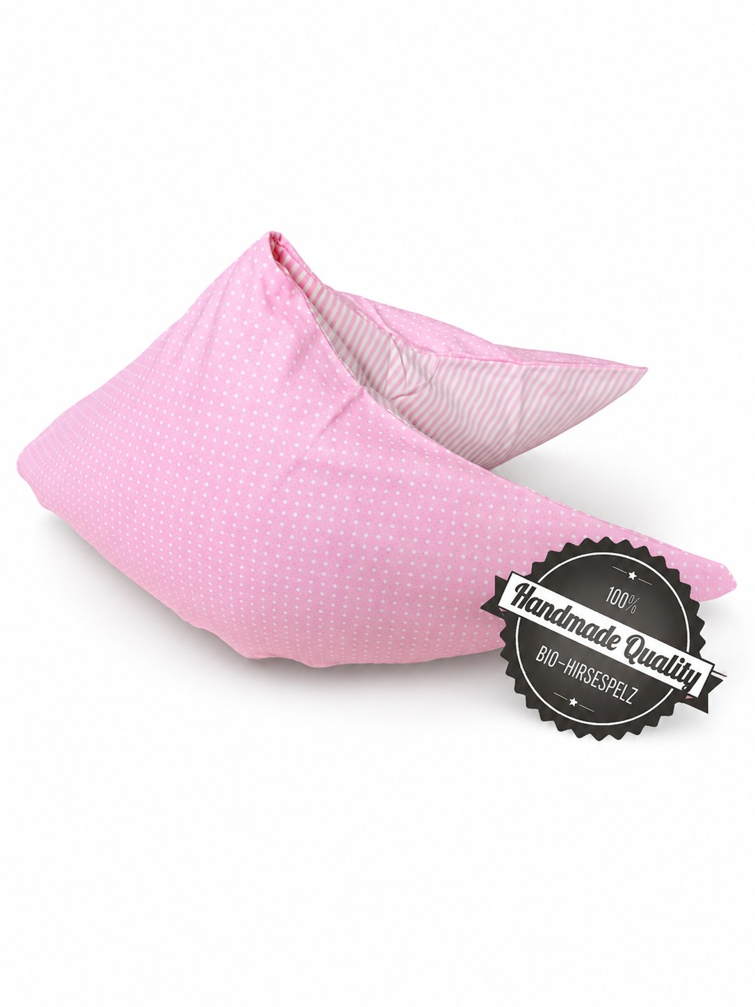 Gamamoon Rosa Pünktchen, Bio Hirsespelzkissen mit Bezug aus Baumwolle