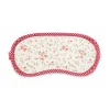 Schlafmaske Frida Streublümchen Kombi – Streublümchen-Muster in Rosé mit rot-weiß kariertem Rand