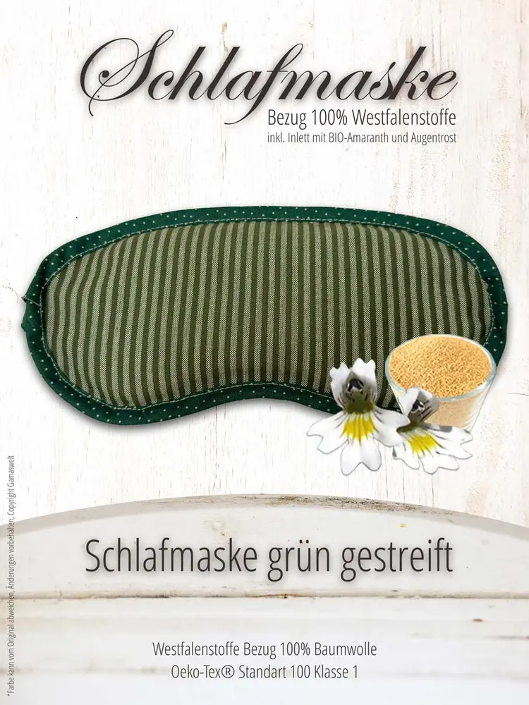 Schlafmaske grün gestreift